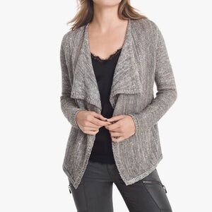 WHITE HOUSE BLACK MARKET Grey/Silver & Gold Sequin Sparkle Coverup Cardigan | XS